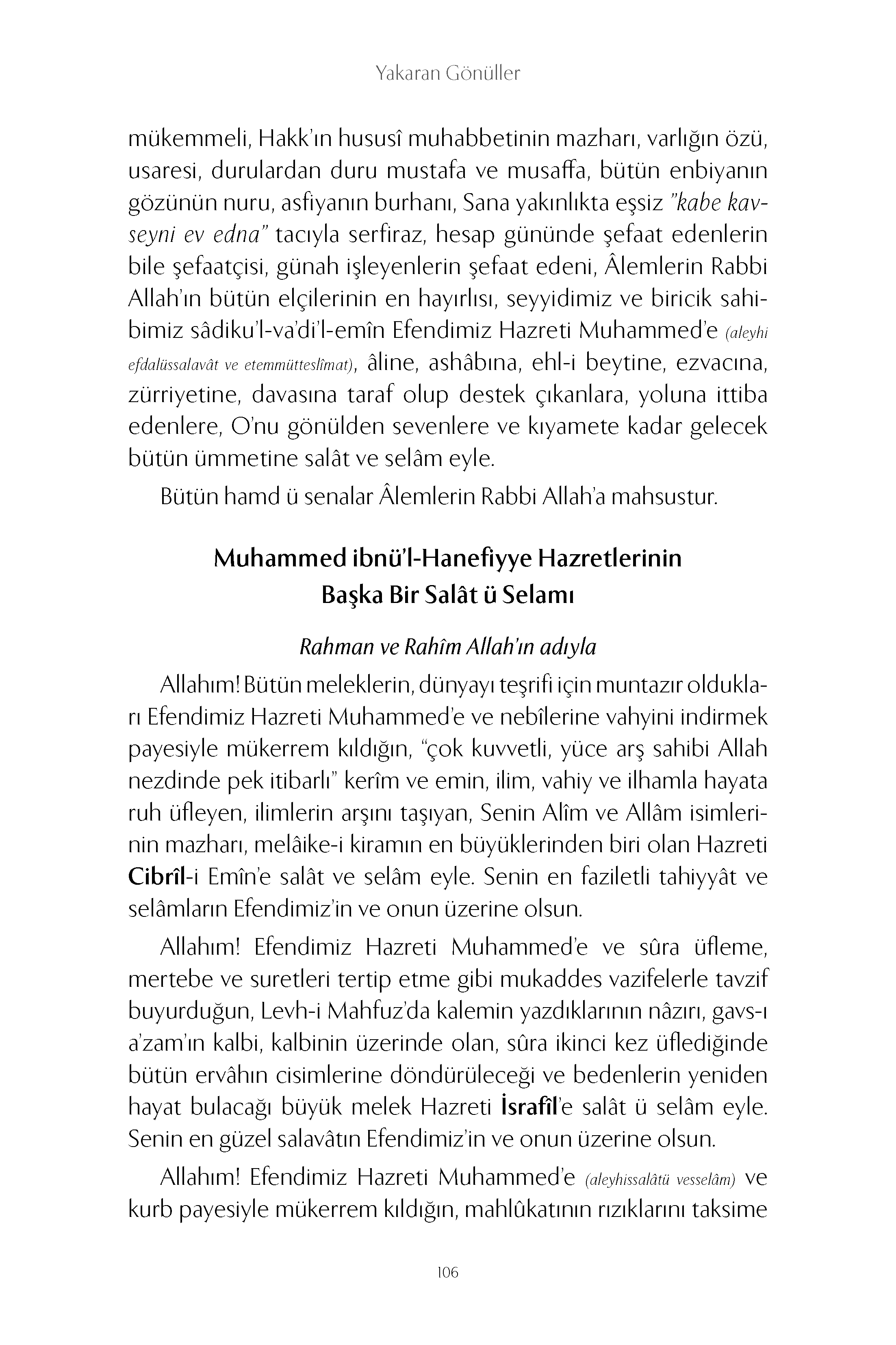 Yakaran G N Ller Muhammed Ibn L Hanefiyye Hazretlerinin Ba Ka Bir